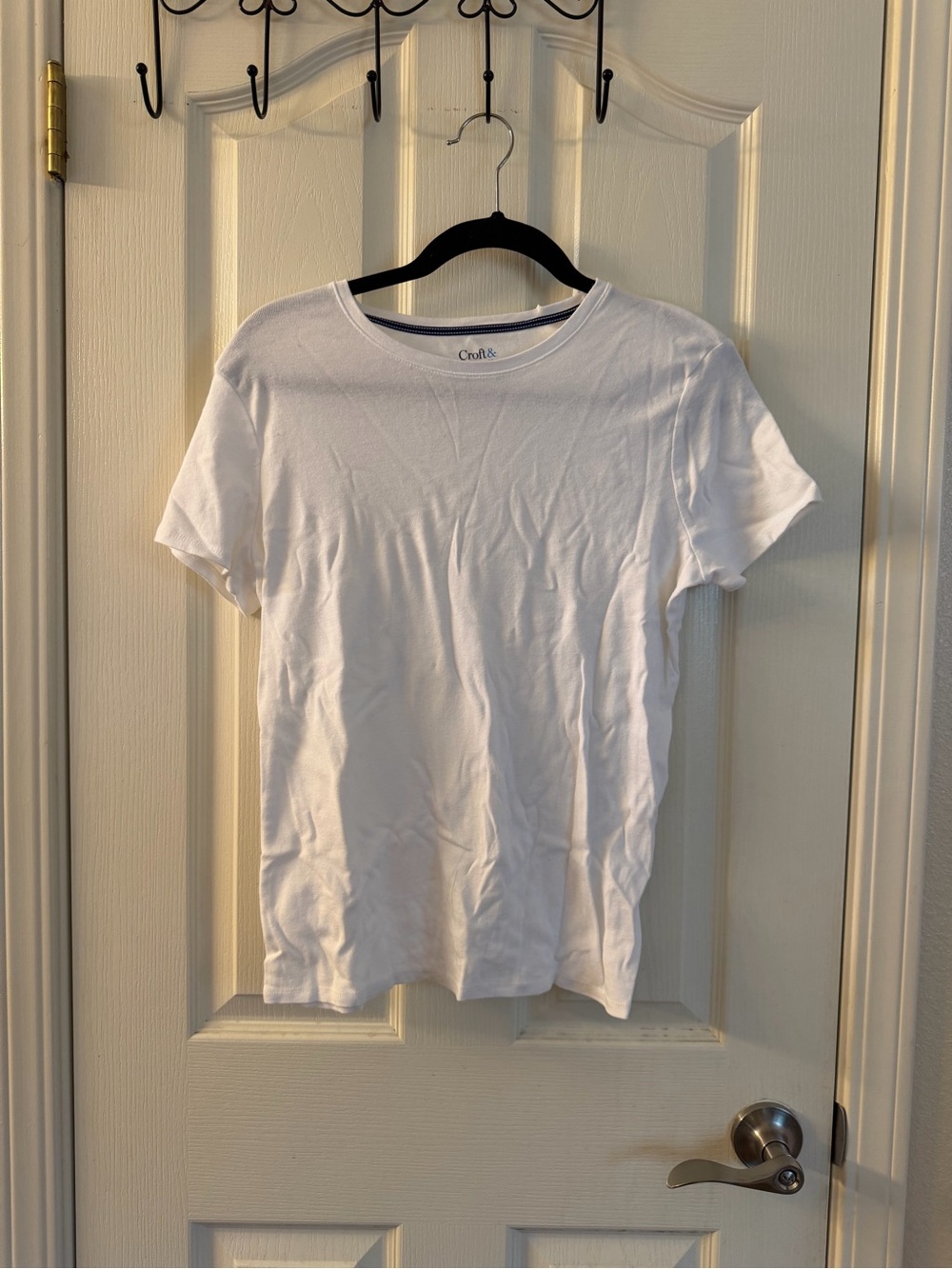 croft & barrow White Tee with Navy Trim
